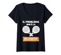 Mujer Il Problema Non È La Racchetta Funny Padel - Gráfico Camiseta Cuello V
