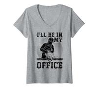 Mujer I'Ll Be In My Office Carpintero Handyman Carpintería Divertido Camiseta Cuello V