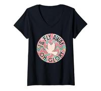 Mujer I'Ll Fly Away oh Glory Diseño Divertido Camiseta Cuello V