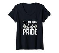 Mujer I'Ll Take Your Jack and Your Pride Funny Pitch - Juego de Cartas Camiseta Cuello V