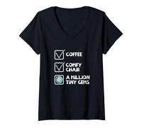Mujer illion Tiny Gems Pintura de Diamantes DIY Craft Humor Camiseta Cuello V