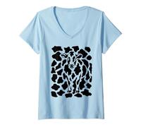 Mujer Ilusión óptica de Vaca Oculta Camiseta Cuello V