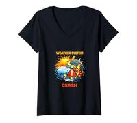 Mujer Ilustración de Conciencia climática de Choque del Sistema meteorológico Camiseta Cuello V