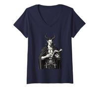 Mujer Ilustración de Dantalion Maestro de la Mente Camiseta Cuello V