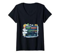 Mujer Ilustración de Flujo de Trabajo de codificación colaborativa Camiseta Cuello V