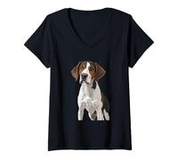 Mujer Ilustración del Perro de Treeing Walker Coonhound Camiseta Cuello V