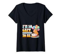 Mujer I'm 10 Capy Birthday to Me, décima Fiesta de cumpleaños para niños Capybara Camiseta Cuello V