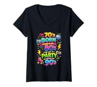 Mujer I'm 70s Born 80s Raised 90s Party Funny Throwback Declaración Camiseta Cuello V