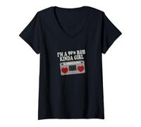 Mujer I'm A 90's R&B Kinda Girl Boombox RnB Love Music Camiseta Cuello V