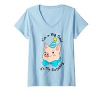 Mujer I'm A Big Deal, es mi cumpleaños, divertido cumpleaños de cerdo Camiseta Cuello V