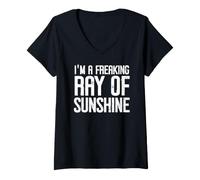 Mujer I'm a Freaking Ray of Sunshine Little Ray Sarcastic Sunshine Camiseta Cuello V