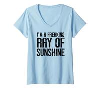 Mujer I'm a Freaking Ray of Sunshine Little Ray Sarcastic Sunshine Camiseta Cuello V