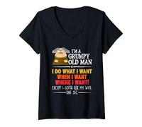Mujer I'm A Grumpy Old Man I Do What I Want When I Want Funny Camiseta Cuello V