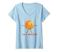 Mujer I'm a Pancake Funny Pancake Meme Hilarious Breakfast Camiseta Cuello V
