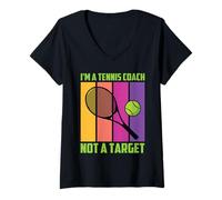 Mujer I'm A Tennis Coach Not A Target Tenistas Tenis Camiseta Cuello V