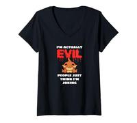 Mujer I'm Actually Evil People Just Think I'm Joking Camiseta Cuello V