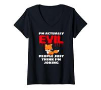 Mujer I'm Actually Evil People Just Think I'm Joking Zorro Camiseta Cuello V