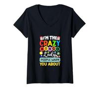 Mujer I'm Crazy Bingo Lady Funny Bingo Jugador Mamá Abuela Mujeres Camiseta Cuello V