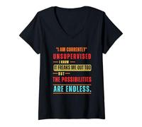 Mujer I'm Currently Unsupervised Novedad Gráfico Sarcástico Divertido Camiseta Cuello V