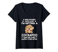 Mujer I'm Getting A Cockapoo Funny Dog Mom Puppy Lovers Camiseta Cuello V