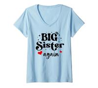 Mujer Im Going to Be a Big Sister Again Big Sister Announcement Camiseta Cuello V