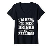 Mujer I'm Here To Mix Drinks Not Feelings Barman - Camiseta Cuello V