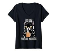 Mujer I'm Here You Are Welcome Camiseta Cuello V