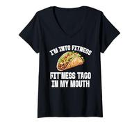 Mujer I'm Into Fitness Fitness Taco en mi Boca Camiseta Cuello V