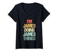 Mujer I'm James Doing James Things - Divertido Dicho Cool Name James Camiseta Cuello V