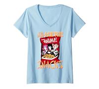 Mujer I'm Just Here for Anime Snacks Meme Quote Camiseta Cuello V