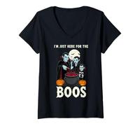 Mujer I'm Just Here For The Boos Vampire Funny Halloween Camiseta Cuello V