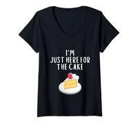 Mujer I'm Just Here For The Cake Funny Wedding Party Costume Cakes Camiseta Cuello V
