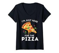 Mujer I'm Just Here for The Pizza | Funny Cute Food Lover Camiseta Cuello V