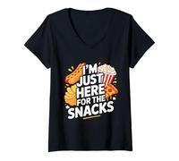 Mujer I'm Just Here For The Snacks Camiseta Cuello V