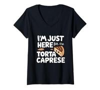 Mujer I'm Just Here for The Torta Caprese Italian Flourless Cake Camiseta Cuello V