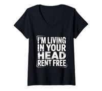 Mujer I'm Living In Your Head Rent Free - Camiseta Cuello V