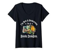 Mujer I'm Not A Bookworm I'm A Book Dragon Camiseta Cuello V