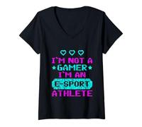 Mujer I'm Not A Gamer I'm An E-Sport Athlete Competitivo Camiseta Cuello V