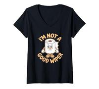Mujer I'm Not A Good Wiper Funny Adult Humor New Dad Mom Promoted Camiseta Cuello V