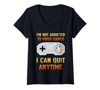 Mujer I'm Not Addicted to Video Games, I Can Quit Anytime Camiseta Cuello V