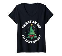 Mujer I'm Not An Elf I'm Just Short Funny Christmas For Boys Girls Camiseta Cuello V