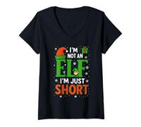 Mujer Im Not An Elf Just Short Funny Christmas Xmas Sarcástico Camiseta Cuello V