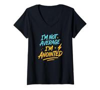 Mujer I'm Not Average I'm Anointed, Bold Christian Youth Apparel Camiseta Cuello V