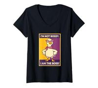 Mujer I'm Not Bossy I Am The Boss Funny Nurse Teacher Mom Kid Camiseta Cuello V