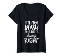 Mujer I'm Not Bossy I'm Just Always Right Shirt,I'm Not Bossy Camiseta Cuello V