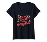Mujer I'm Not Drunk But I'm Getting There Fun Bar Jokes Camiseta Cuello V
