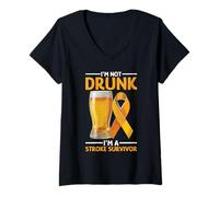 Mujer I'm Not Drunk I'm A Stroke Survivor Lesión por Conciencia Camiseta Cuello V