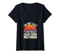 Mujer I'm Not Lazy I Just Really Enjoy Doing Nothing - Camiseta Cuello V