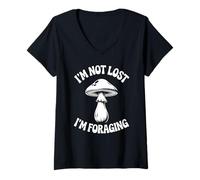 Mujer I'm Not Lost I'm Foraging Mycologist Mushroom Camiseta Cuello V