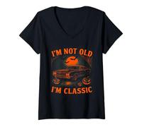 Mujer I'm Not Old I'm Classic Car Graphic Mens Womens Halloween Camiseta Cuello V